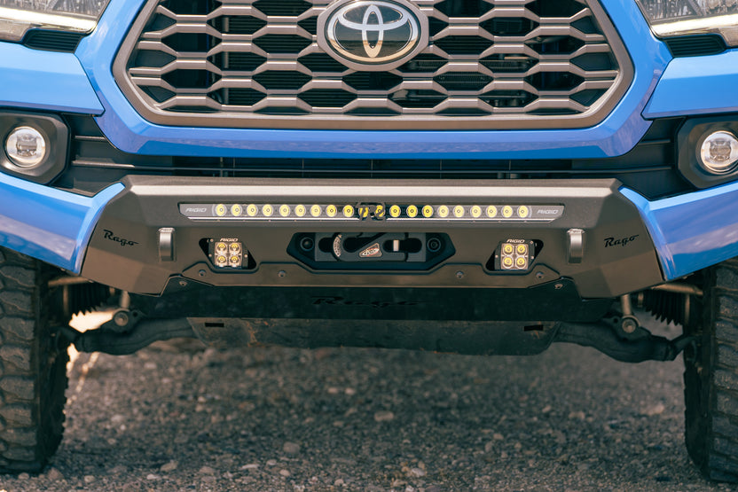 Lighting and Winch on 3rd Gen Tacoma Center Mount Winch Front Bumper