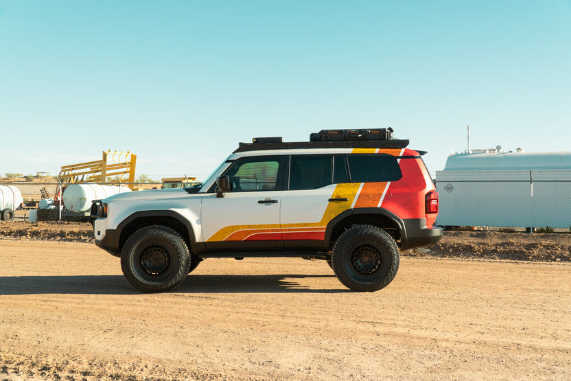 A Light Pocket Roof Rack transporting necessary overland equipment.