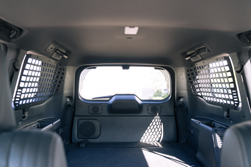 Rear View of the 2024 Toyota Land Cruiser Rear Window Molle Storage Panels