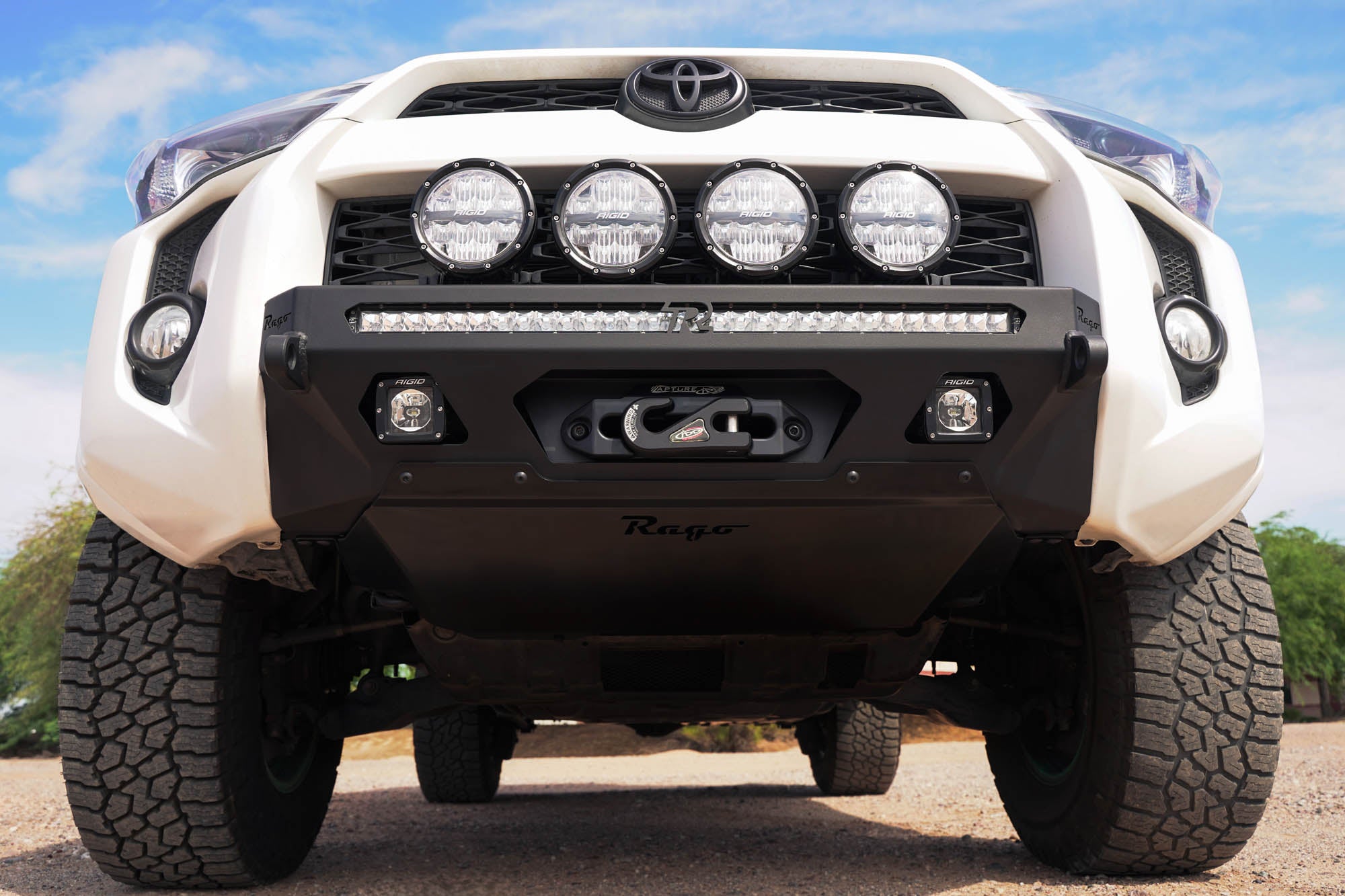 Center Mount Winch Front Bumper for the 5th Gen Toyota 4Runner with optional skid plate